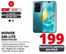 Comet HONOR 200 LITE SMARTPHONE offerta