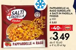 Bennet Findus pappardelle al ragù surgelate 4 salti in padella offerta