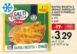 Bennet Findus ravioli ricotta e spinaci surgelati 4 salti in padella offerta