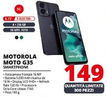 Comet MOTOROLA MOTO G35 SMARTPHONE offerta
