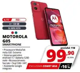 Comet MOTOROLA G05 SMARTPHONE offerta