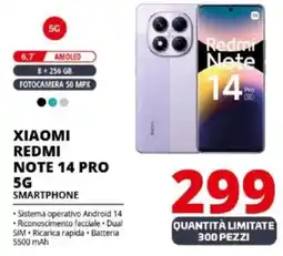 Comet XIAOMI REDMI NOTE 14 PRO 5G SMARTPHONE offerta