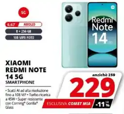 Comet XIAOMI REDMI NOTE 14 5G SMARTPHONE offerta