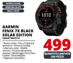 Comet GARMIN FENIX 7X BLACK SOLAR EDITION SMARTWATCH offerta