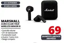Comet MARSHALL AURICOLARI TRUE WIRELESS MINOR III offerta
