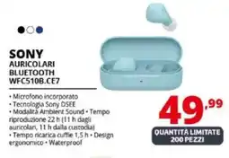 Comet SONY AURICOLARI BLUETOOTH WFC510B.CE7 offerta