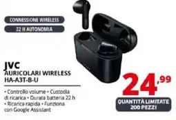 Comet JVC AURICOLARI WIRELESS HA-A3T-B-U offerta