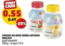 PENNY WELLESSyogurt da bere senza lattosio offerta