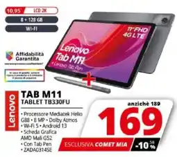 Comet Lenovo TAB M11 TABLET TB330FU offerta