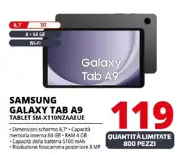 Comet SAMSUNG GALAXY TAB A9 TABLET SM-X110NZAAEUE offerta