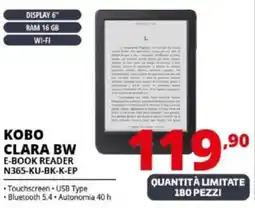 Comet KOBO CLARA BW E-BOOK READER N365-KU-BK-K-EP offerta