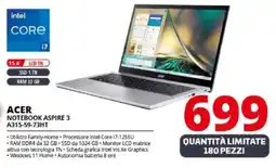 Comet ACER NOTEBOOK ASPIRE 3 A315-59-73HT offerta