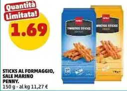 PENNY Penny sticks al formaggio, sale marino offerta