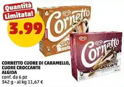PENNY Algida cornetto cuore di caramello, cuore croccante offerta