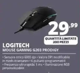 Comet LOGITECH MOUSE GAMING G203 PRODIGY offerta