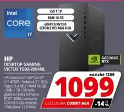 Comet HP DESKTOP GAMING VICTUS TG02-2004NL offerta