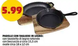 PENNY Padelle con tagliere in legno offerta