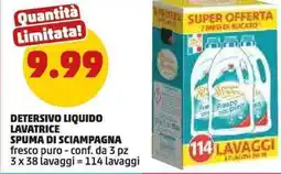 PENNY Spuma di sciampagna detersivo liquido lavatrice offerta