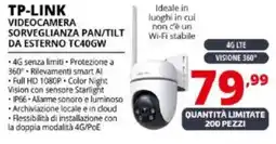 Comet TP-LINK VIDEOCAMERA SORVEGLIANZA PAN/TILT DA ESTERNO TC40GW offerta