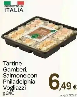 Carrefour Express Tartine gamberi/ salmone con philadelphia offerta