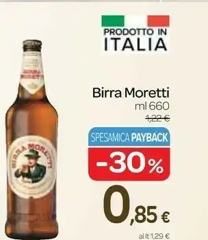 Carrefour Express Birra moretti - birra moretti 660 g(ml) offerta