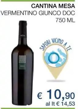 Coop CANTINA MESA VERMENTINO GIUNCO DOC offerta
