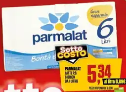 Coop Parmalat latte p.s. 6 brick offerta