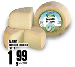 Coop Sabino caciotta di capra l'etto offerta