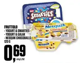 Coop Fruttolo - yogurt & smarties - yogurt & galak - nesquik chocoballs offerta