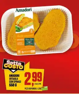 Coop Amadori ortaiola con spinaci offerta