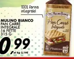 Coop Mulino bianco pan carre integrale offerta