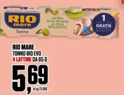 Coop Rio mare tonno bio evo 4 lattine offerta