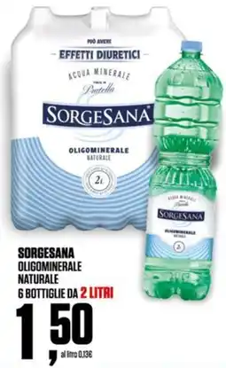 Coop Sorgesana oligominerale naturale 6 bottiglie offerta