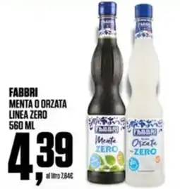 Coop Fabbri menta o orzata linea zero offerta