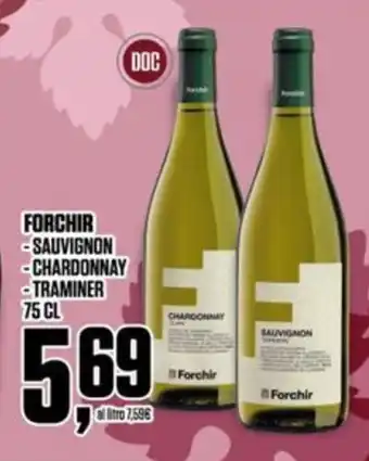 Coop Forchir -sauvignon -chardonnay -traminer offerta