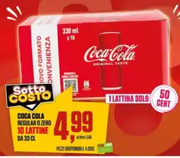 Coop Coca cola regular o zero 10 lattine offerta