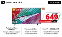 Comet LG 75 UHD AI Serie UR78 75UR78006 offerta