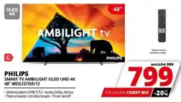 Comet PHILIPS SMART TV AMBILIGHT OLED UHD 4K 48" 480LED769/12 offerta