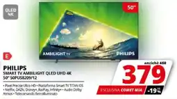 Comet PHILIPS SMART TV AMBILIGHT QLED UHD 4K 50″ 50PUS8209/12 offerta