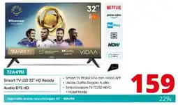 Comet Hisense 32A49N Smart TV LED 32" HD Ready Audio DTS HD offerta