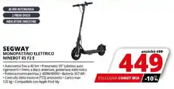 Comet SEGWAY MONOPATTINO ELETTRICO NINEBOT KS F2 E offerta