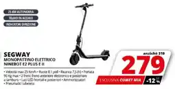 Comet SEGWAY MONOPATTINO ELETTRICO NINEBOT E2 PLUS E II offerta