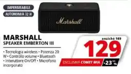 Comet MARSHALL SPEAKER EMBERTON III offerta