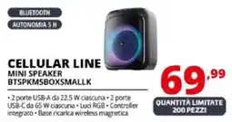 Comet CELLULAR LINE MINI SPEAKER BTSPKMSBOXSMALLK offerta