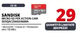 Comet SANDISK MICRO SD PER ACTION CAM SDSQAC256GGN6MA offerta