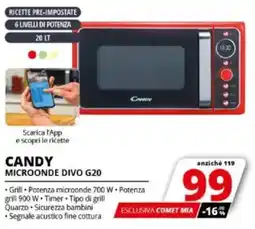 Comet CANDY MICROONDE DIVO G20 offerta