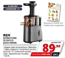 Comet RGV ESTRATTORE DI SUCCO JUICE GREEN offerta