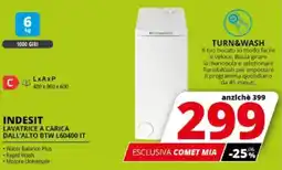 Comet INDESIT LAVATRICE A CARICA DALL'ALTO BTW L60400 IT offerta