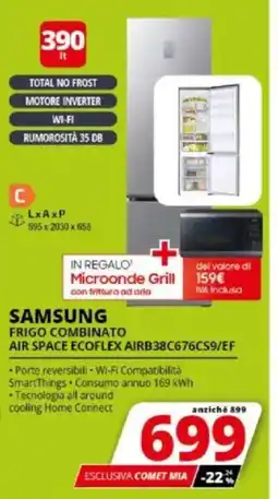 Comet SAMSUNG FRIGO COMBINATO AIR SPACE ECOFLEX AIRB38C676CS9/EF offerta