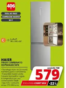 Comet HAIER FRIGO COMBINATO HDPW3620CNPK offerta